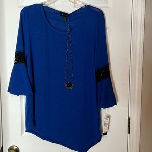 NWT AB STUDIO TUNIC & NECKLACE  - Size large